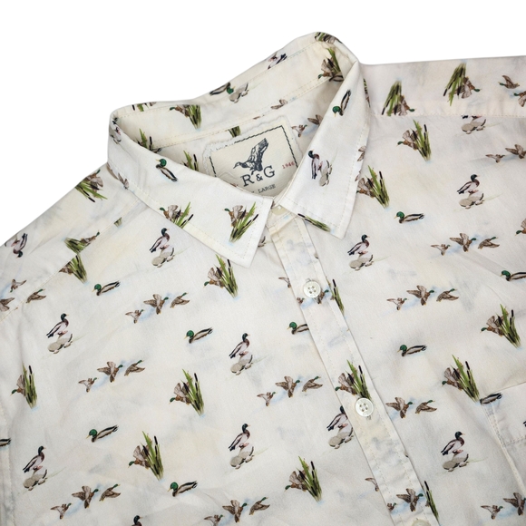 Rodd & Gunn Other - Rodd & Gunn New Zealand Long‎ Sleeve Button Up Mens XL Italian Fabric Duck Print